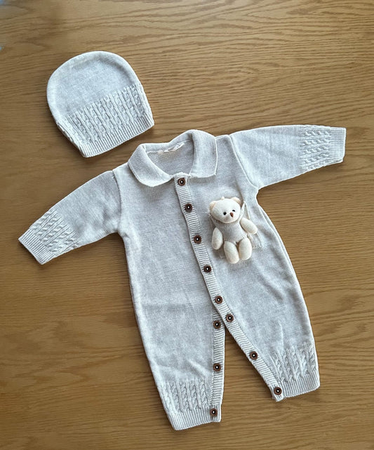 TEDDY IN A POCKET ROMPER SET