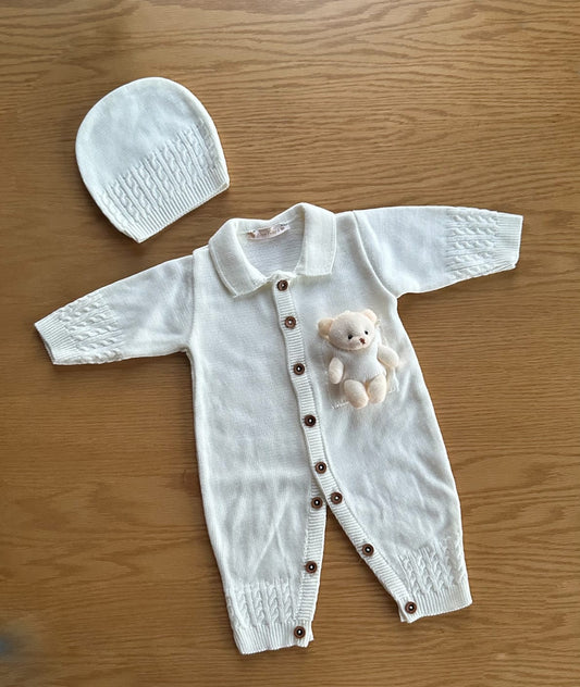 TEDDY IN A POCKET ROMPER SET