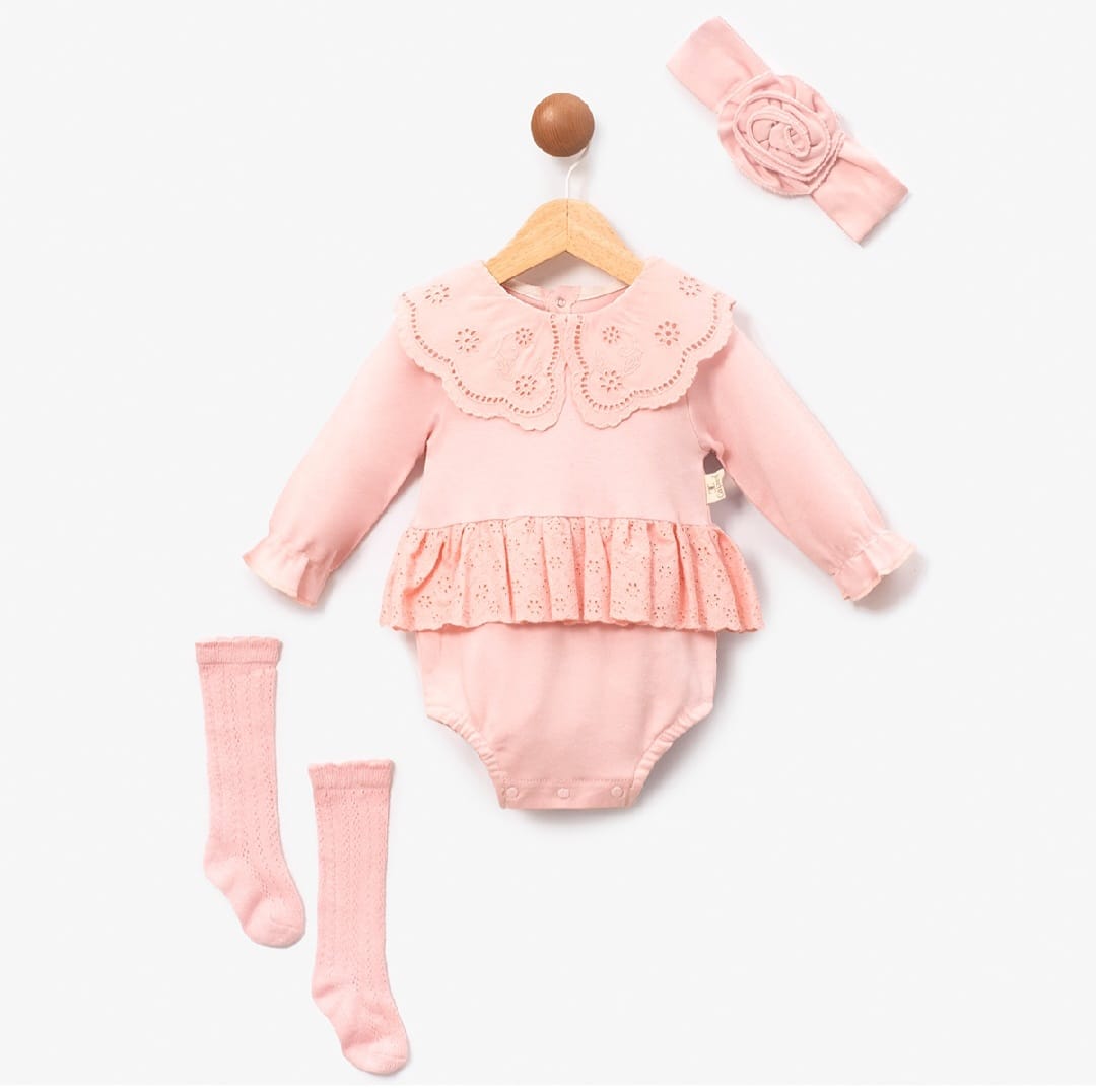 3PC COTTON FRILL BODYSUIT DRESS